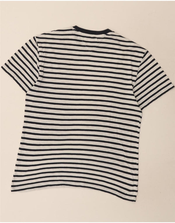Tommy Hilfiger Mens T-Shirt Top Medium White Striped