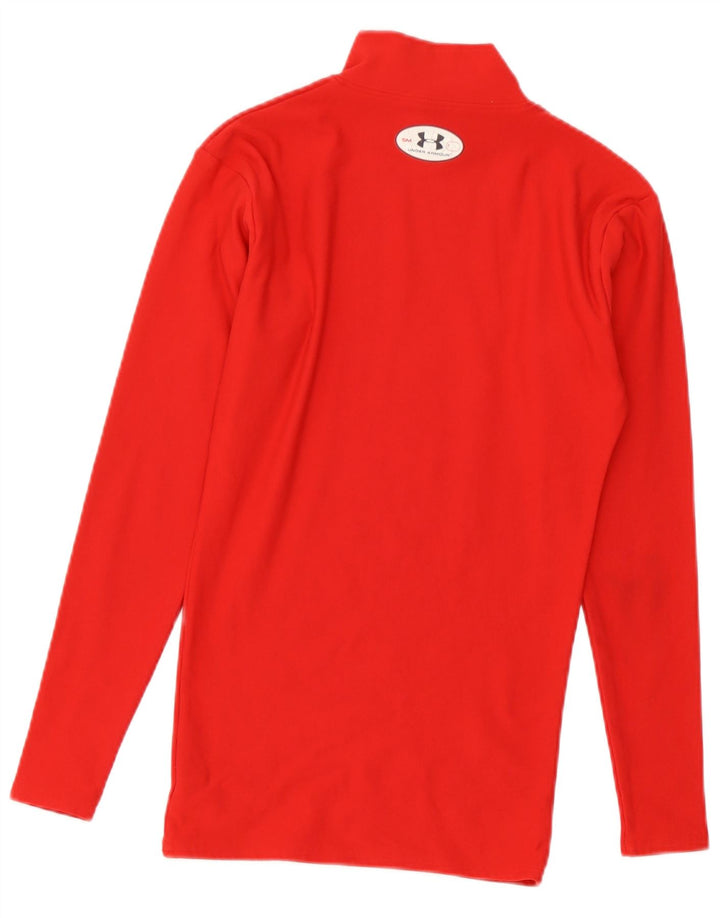 Under Armour Feminino Cold Gear Top Manga Longa Reino Unido 8 Pequeno Nylon Vermelho