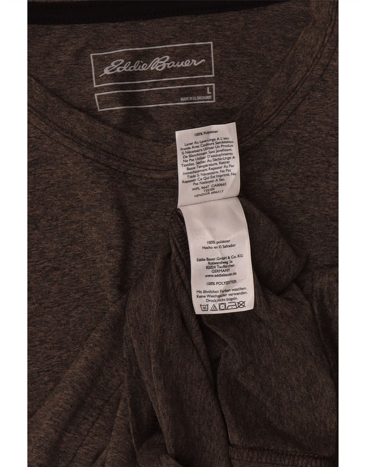 EDDIE BAUER Mens T-Shirt Top Large Grey Polyester Vintage Eddie Bauer and Second-Hand Eddie Bauer from Messina Hembry 