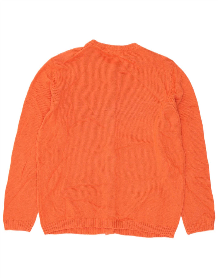 Suéter cardigã feminino MARKS & SPENCER UK 12 médio laranja acrílico