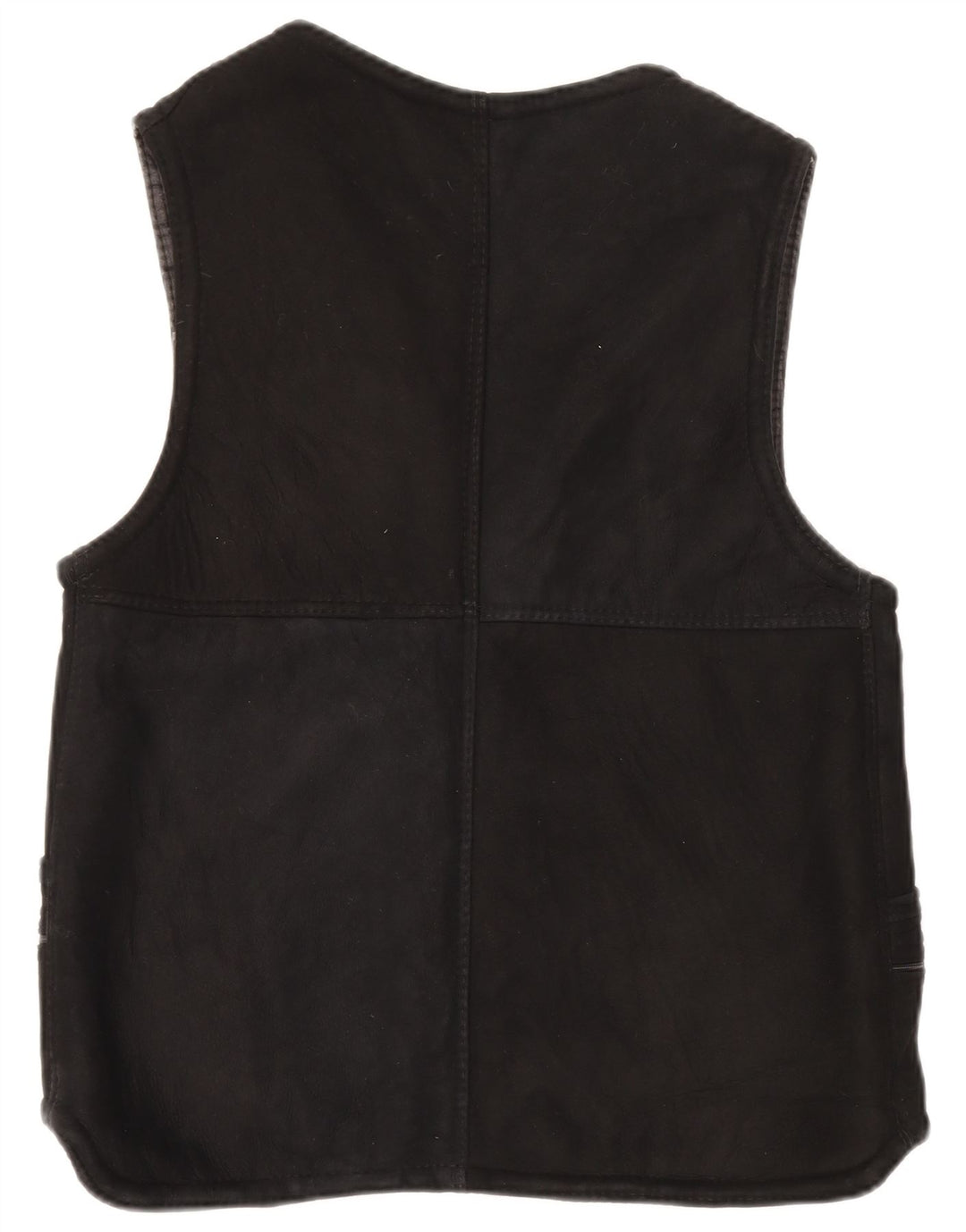 Colete Sherpa Vintage Feminino UK 14 Grande Preto