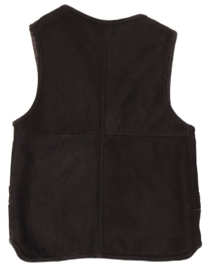 Colete Sherpa Vintage Feminino UK 14 Grande Preto