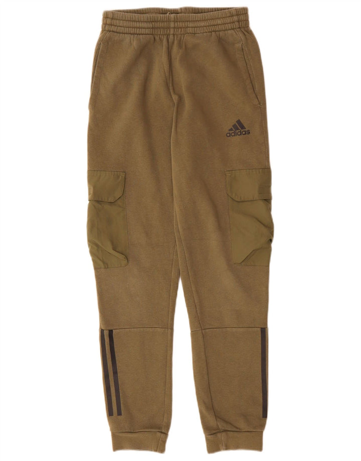 ADIDAS Meninos Cargo Calças de treino Joggers 11-12 Anos Algodão Cáqui