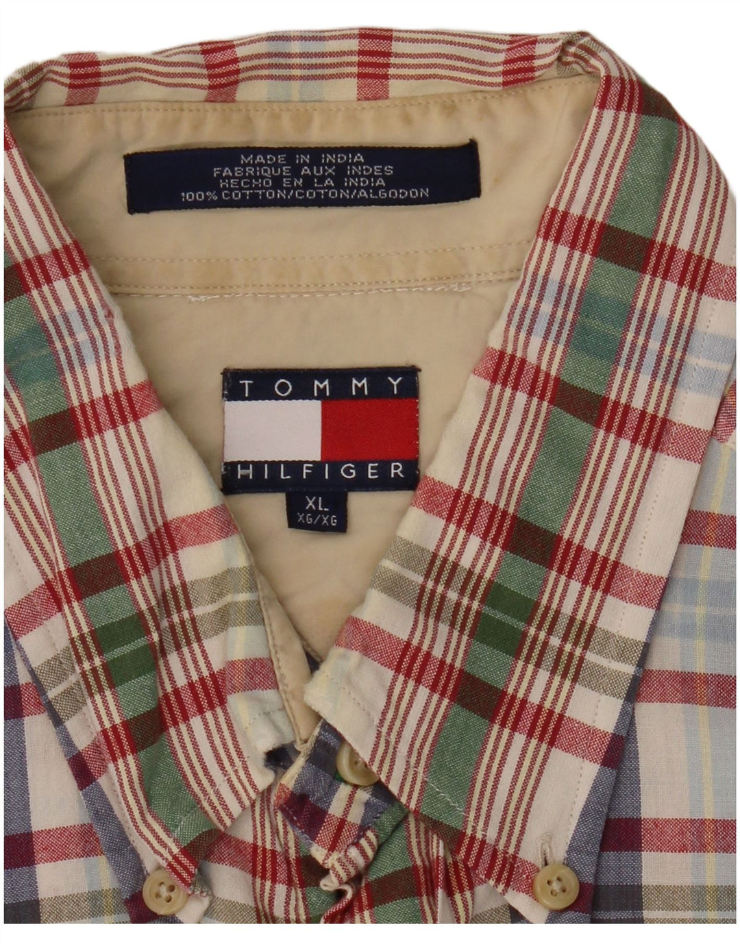 Camisa masculina Tommy Hilfiger XL algodão xadrez multicolorido