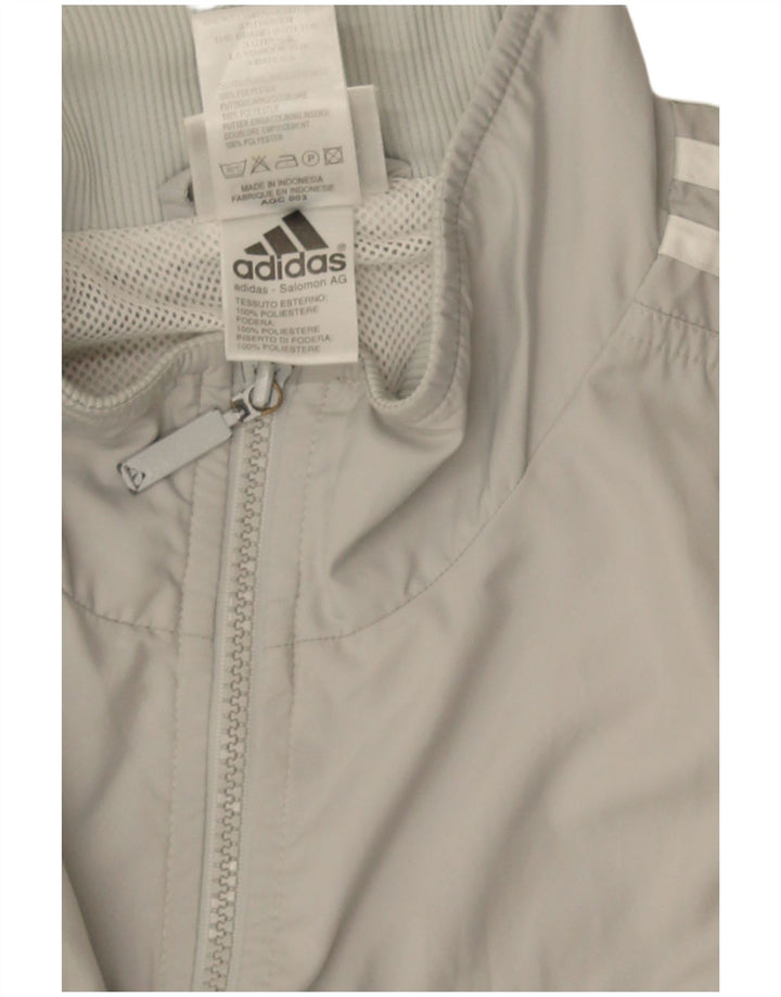 Adidas Mens Tracksuit Top Jacket UK 42/44 Grande Cinza Poliéster
