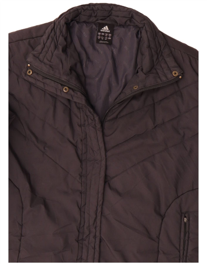 Casaco acolchoado feminino Adidas UK 16 grande cinza poliamida