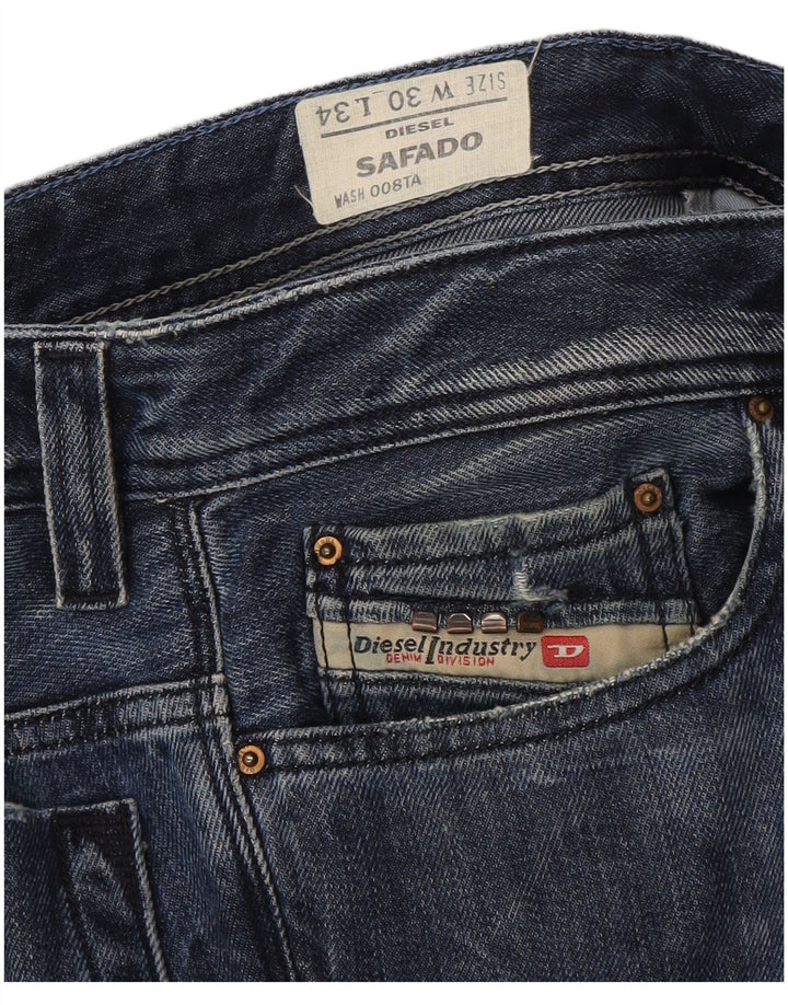 Diesel Masculino Safado Straight Jeans W30 L34 Azul Algodão