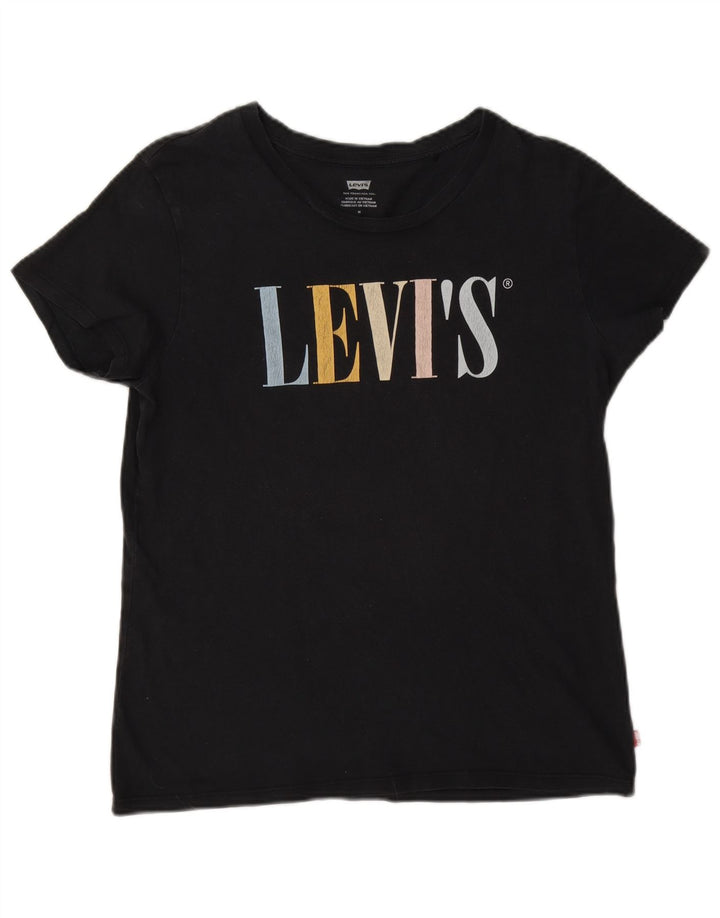 Camiseta feminina gráfica Levi's UK 14 médio preto