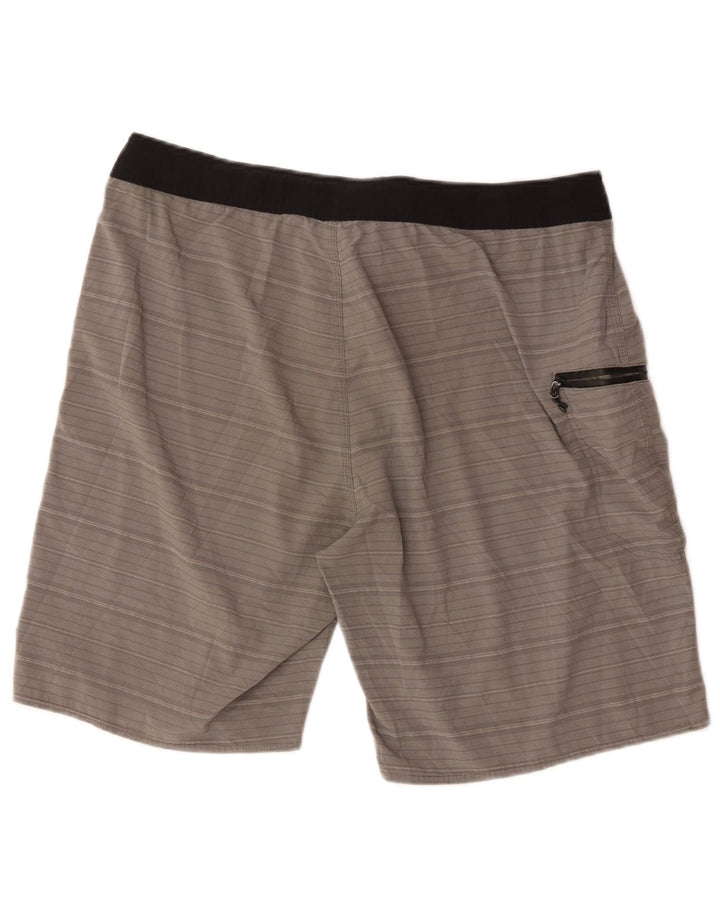 Rip Curl Shorts de banho masculino grande poliéster listrado cinza