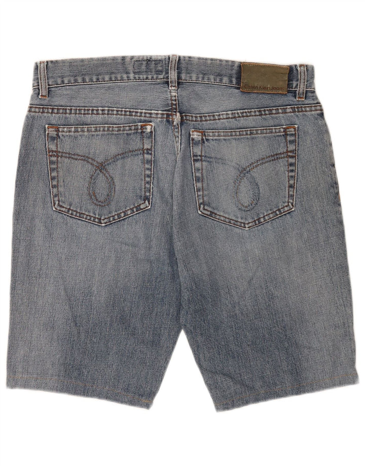 Shorts jeans masculino Calvin Klein W34 grande algodão azul