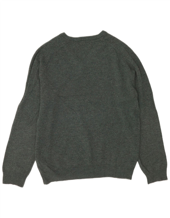 Suéter feminino Marks & Spencer grande com decote em V Reino Unido 16 grande verde
