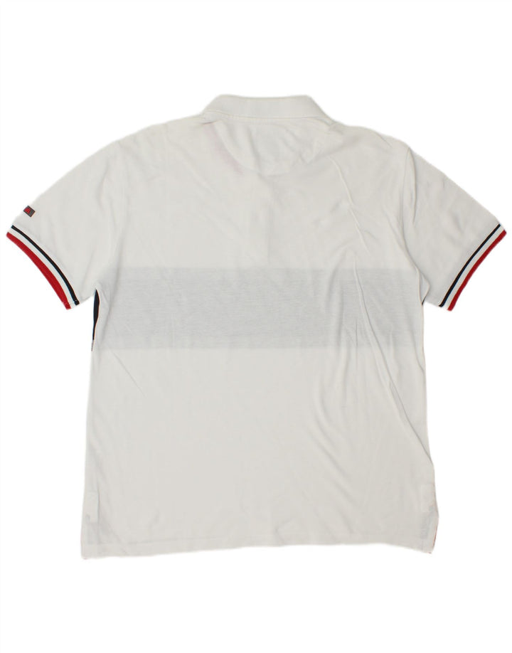 Camisa polo masculina SLAM médio branco colorblock algodão