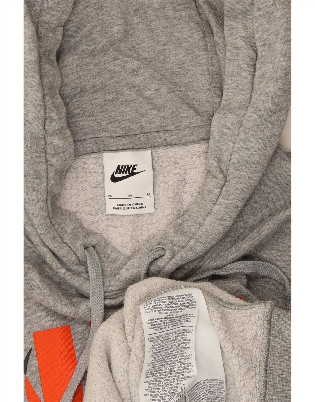 NIKE Mens Graphic Hoodie Jumper Médio Algodão Cinza