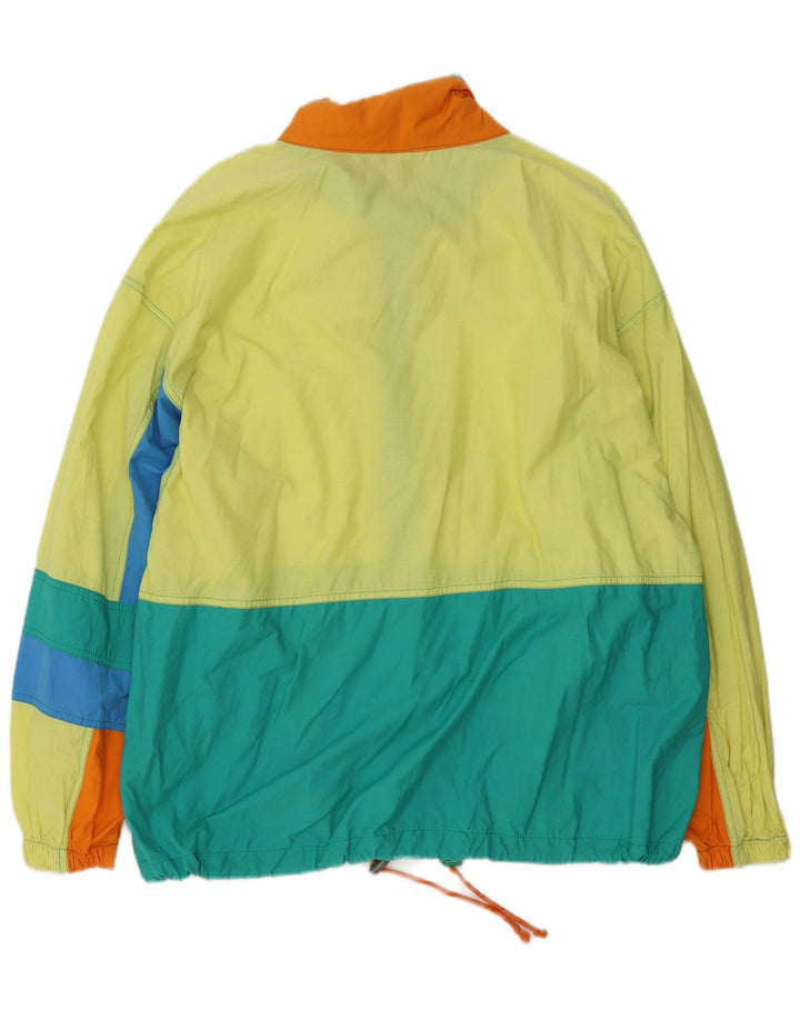 Jaqueta utilitária masculina vintage UK 40 grande bloco colorido multicolorido