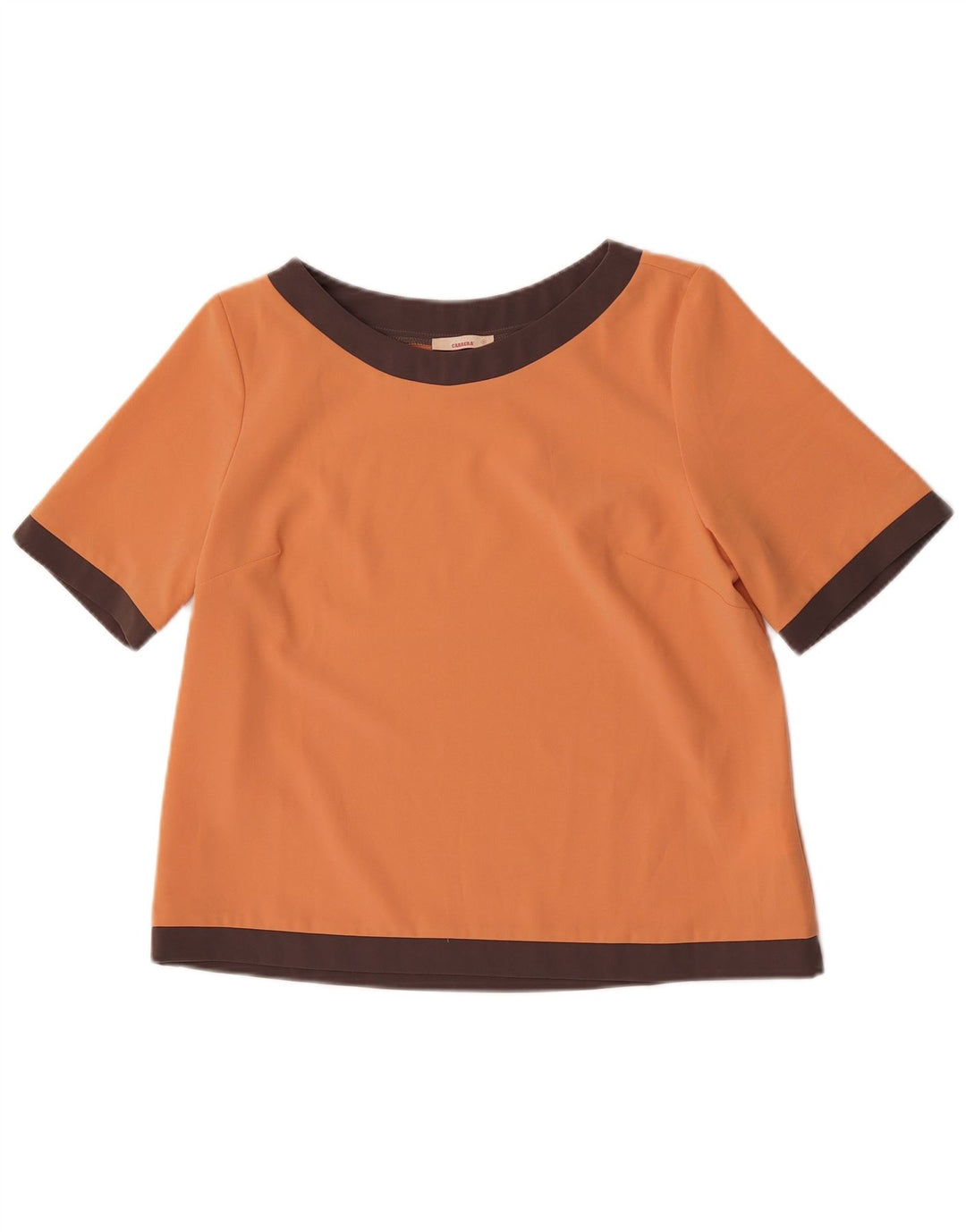Blusa Crop Feminina Carrera UK 10 Pequeno Colorblock Laranja Poliéster