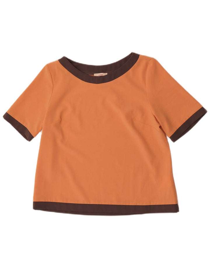 Blusa Crop Feminina Carrera UK 10 Pequeno Colorblock Laranja Poliéster