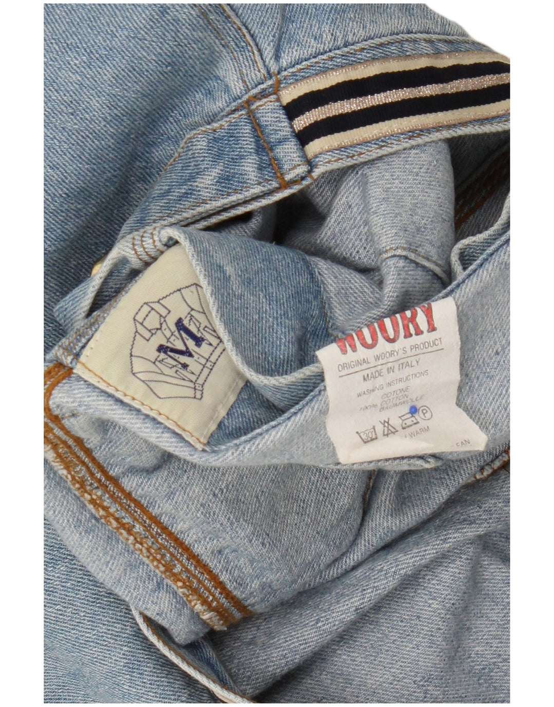 Jaqueta jeans feminina vintage com corte gráfico Reino Unido 14 algodão azul médio