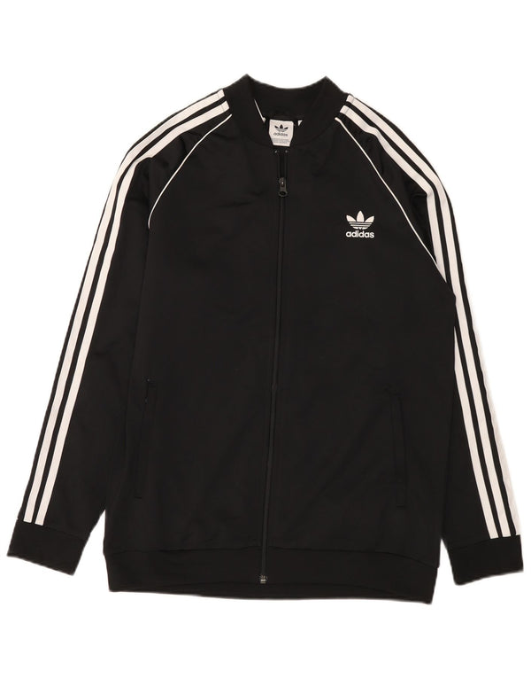 Casaco de treino Adidas Boys 15-16 anos preto poliéster