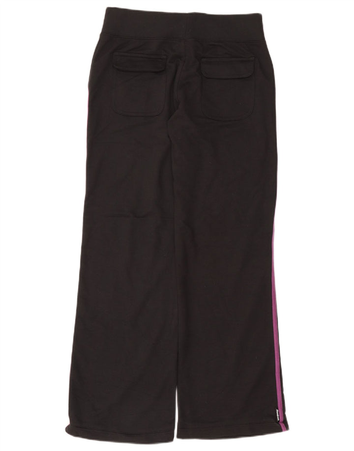 Calça de treino feminina Reebok UK 10 pequena algodão preto