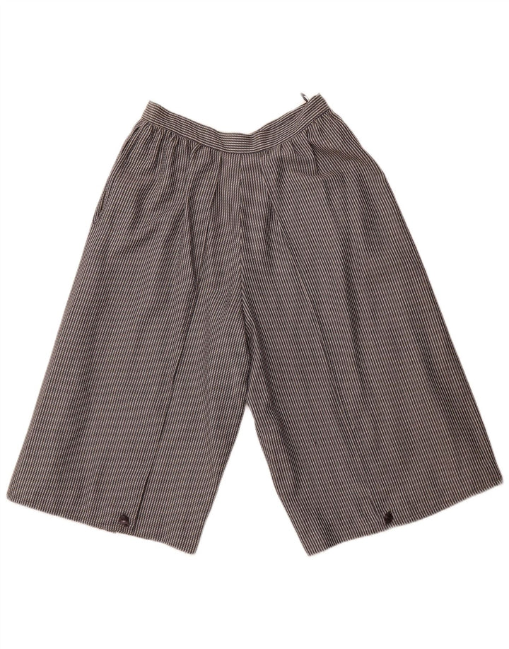 Bermuda feminina VINTAGE de cintura alta IT 44 médio W26 cinza listrado