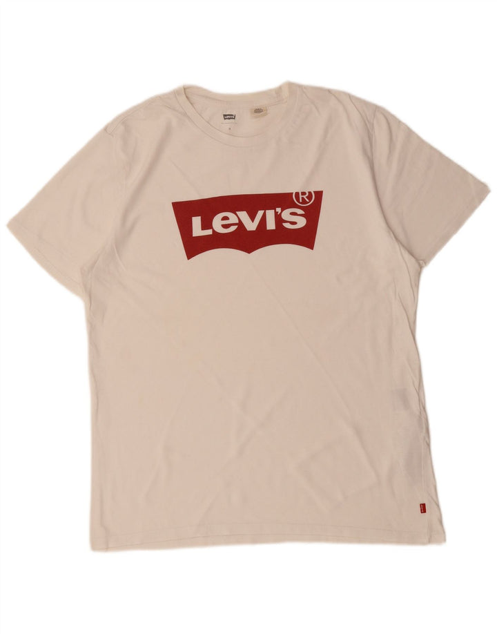 Camiseta gráfica masculina LEVI'S Top médio de algodão off white