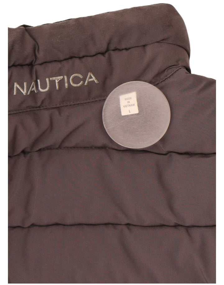 Jaqueta acolchoada reversível masculina NAUTICA UK 40 grande poliéster preto