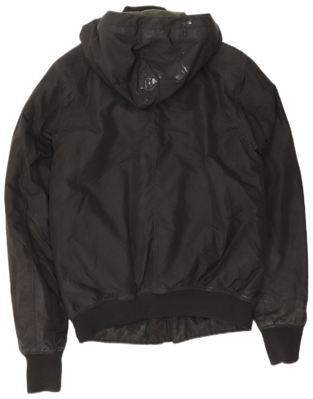 Jaqueta corta-vento masculina G-Star com capuz UK 38 poliéster preto médio