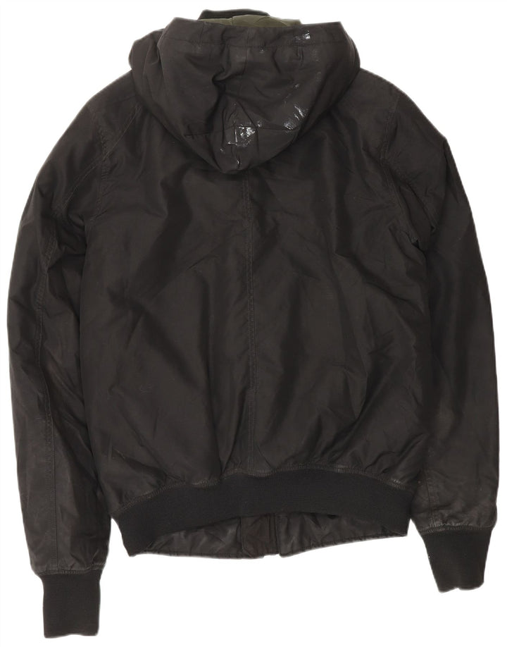 Jaqueta corta-vento masculina G-Star com capuz UK 38 poliéster preto médio
