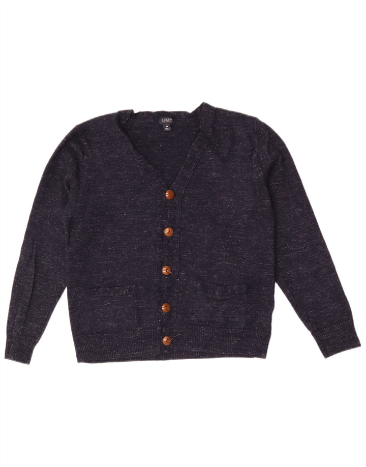 Suéter cardigã masculino J. Crew Slim Fit de lã manchada azul marinho médio