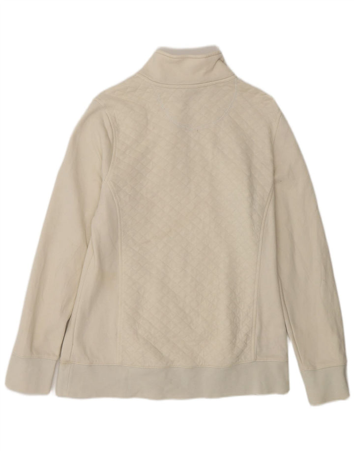 Suéter feminino L.L.Bean com zíper e gola grande, Reino Unido 10, pequeno, branco