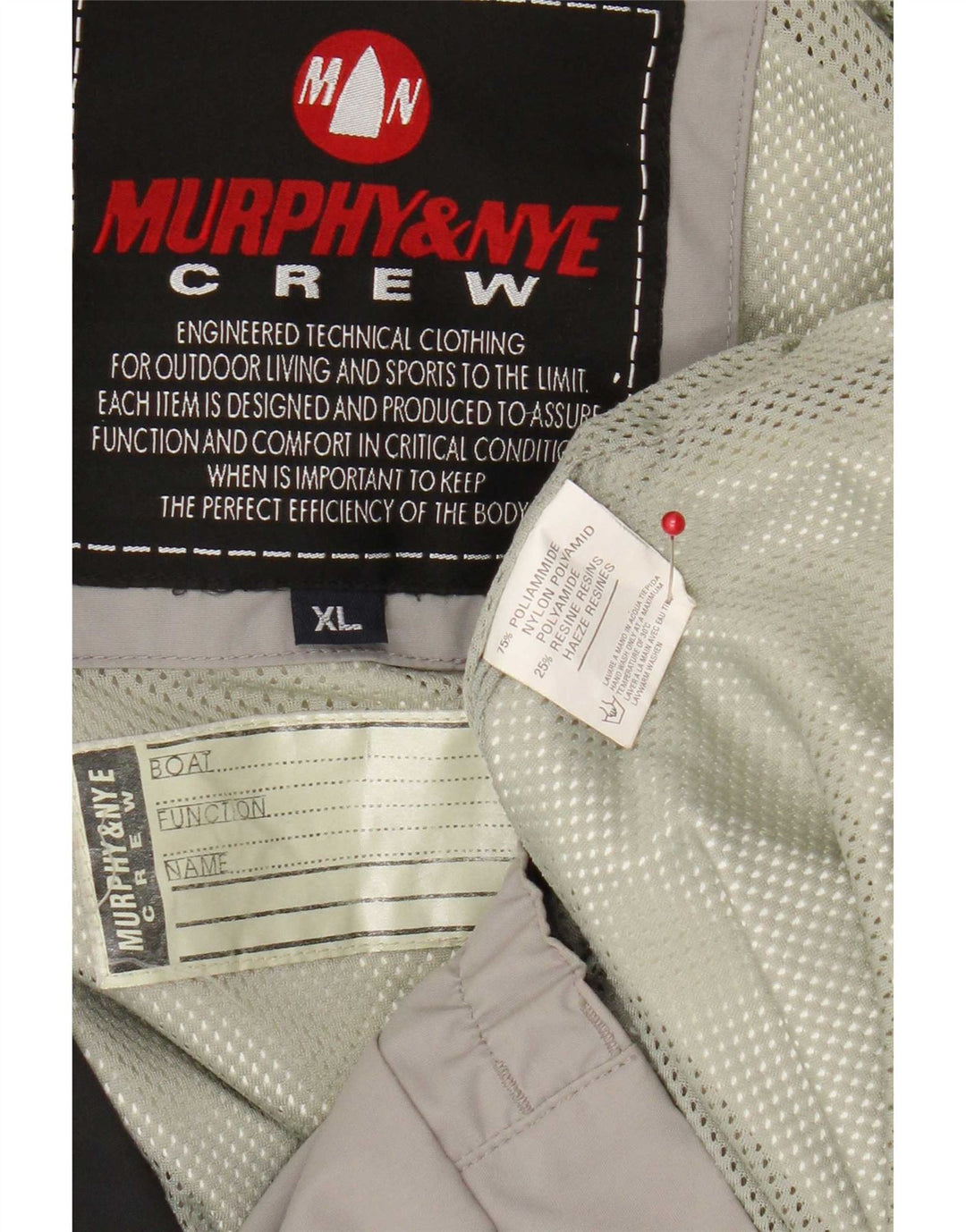 Jaqueta de chuva masculina Murphy & Nye Reino Unido 42 XL cinza nylon