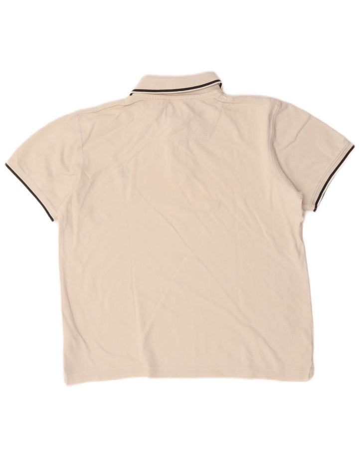 Camisa polo masculina Timberland Regular Fit médio algodão listrado branco