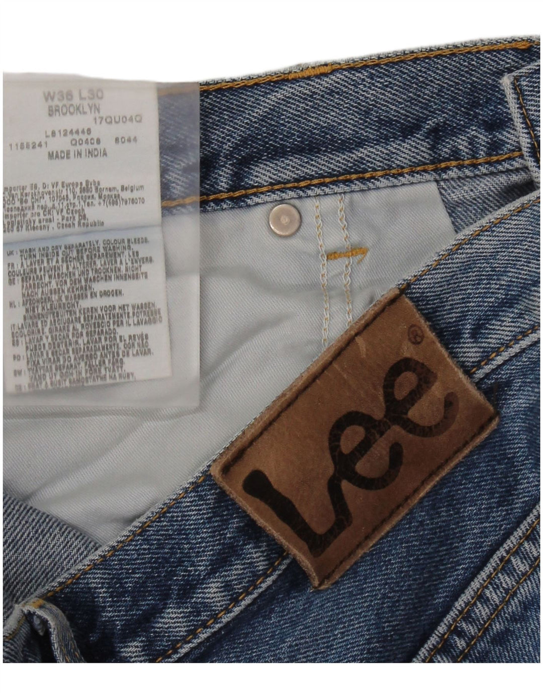 LEE Masculino Brooklyn Straight Jeans W36 L30 Azul Algodão