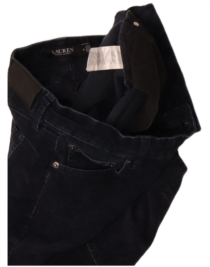 Calça feminina de veludo RALPH LAUREN EUA 8 médio W30 L30 azul marinho