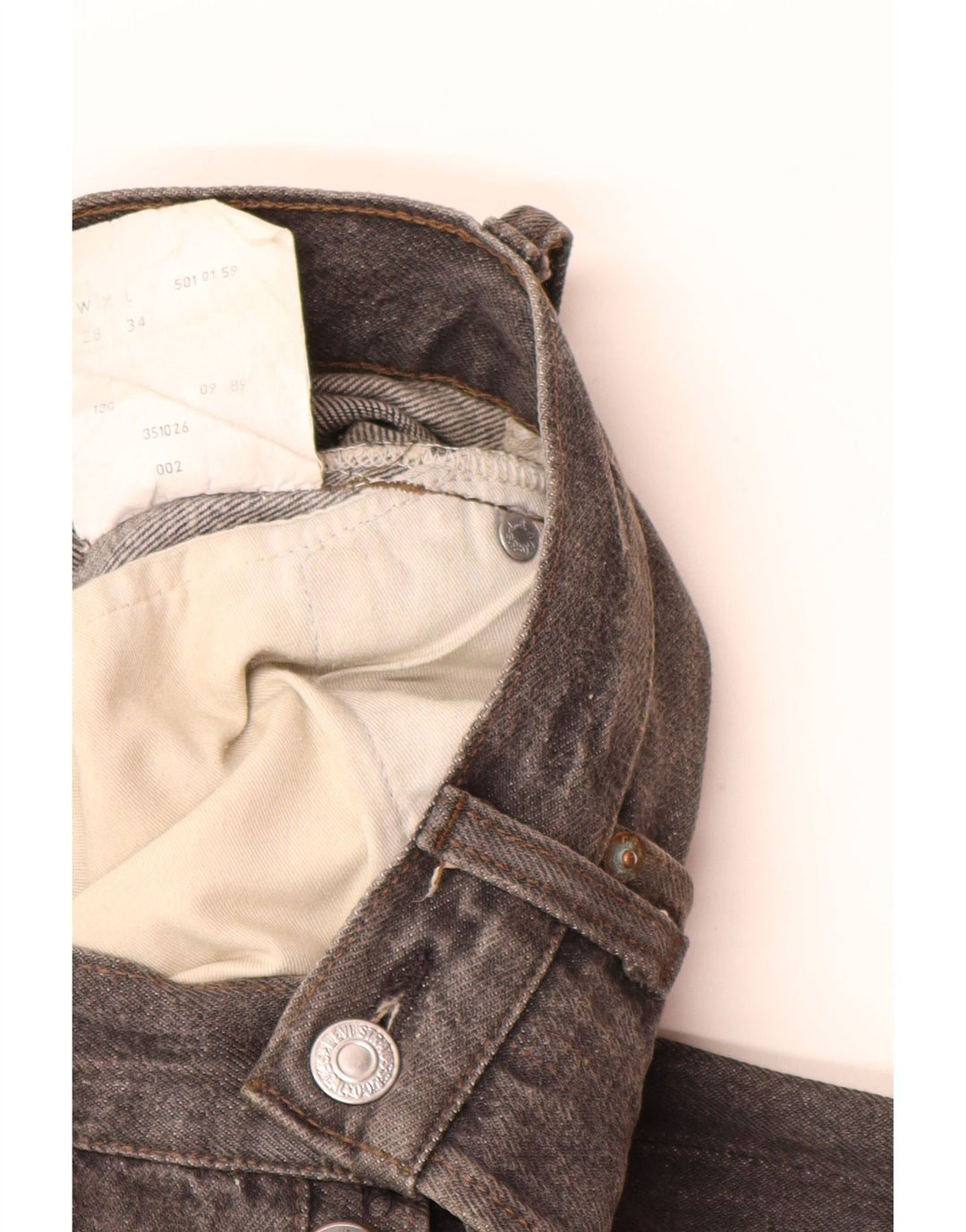 Calça jeans masculina Levi's 501 Straight W28 L28 cinza algodão