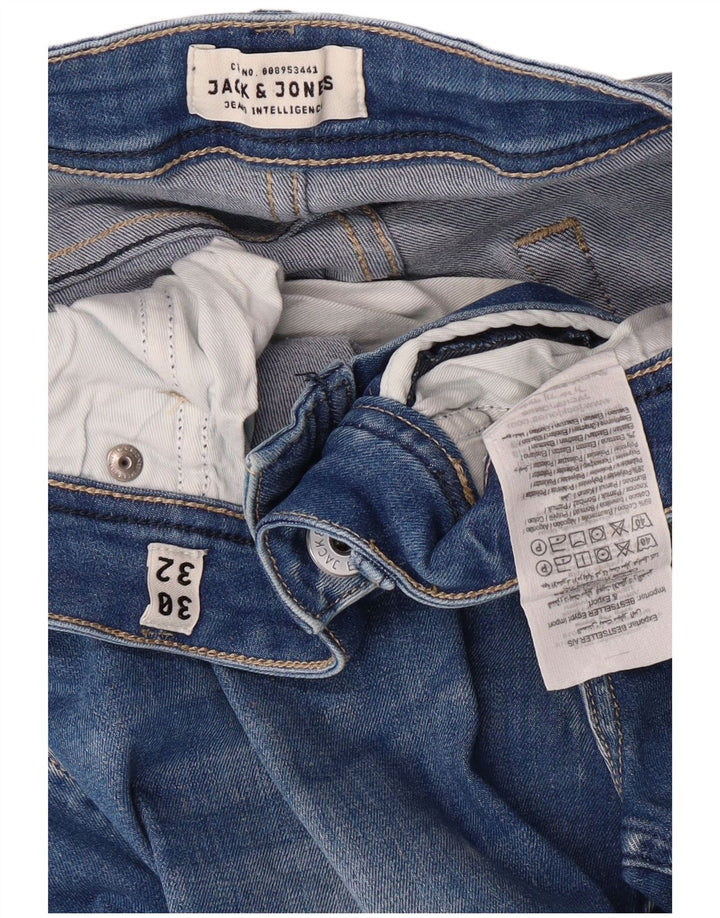 Jack & Jones Masculino Tim Slim Jeans W30 L32 Azul Algodão