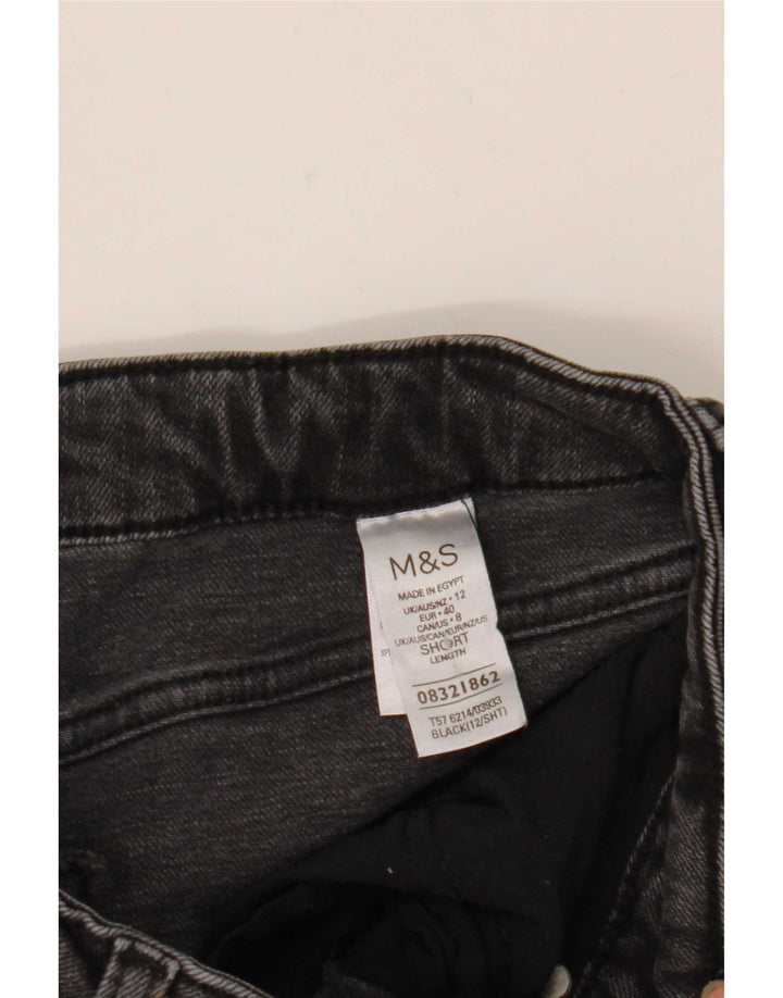 Calça jeans feminina Marks & Spencer UK 12 médio W32 L25 algodão preto