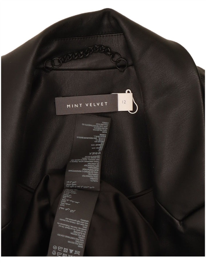 Jaqueta blazer feminina MINT VELVET com peito duplo Reino Unido 12 médio preto