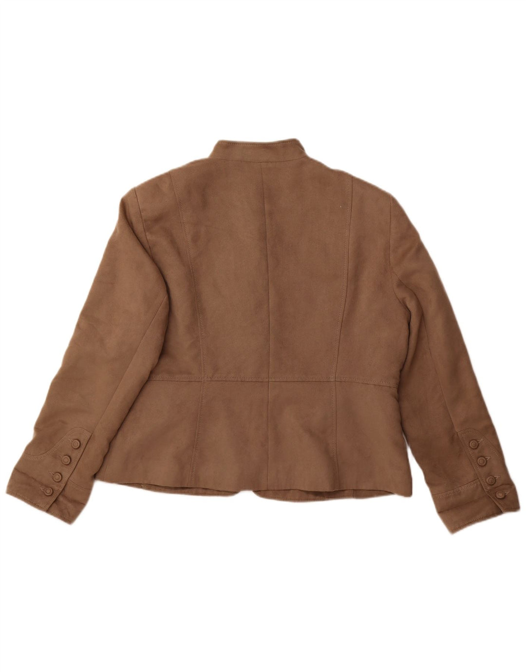 Jaqueta blazer feminina de couro sintético com 6 botões da M&Co Reino Unido 20 2XL poliéster bege