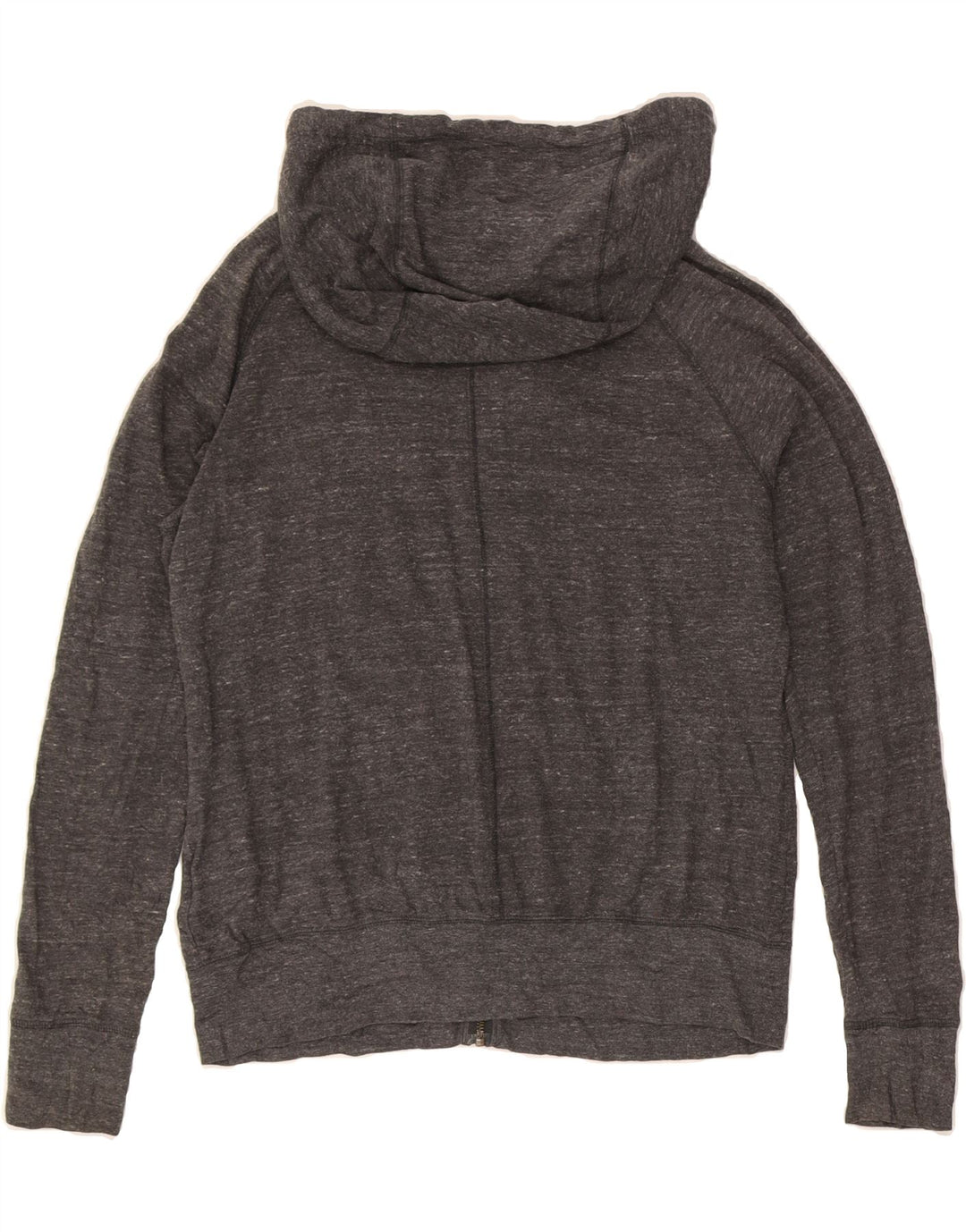 NIKE Womens Zip Hoodie Sweater UK 14 Medium Grey Flecked Cotton Vintage Nike and Second-Hand Nike from Messina Hembry 