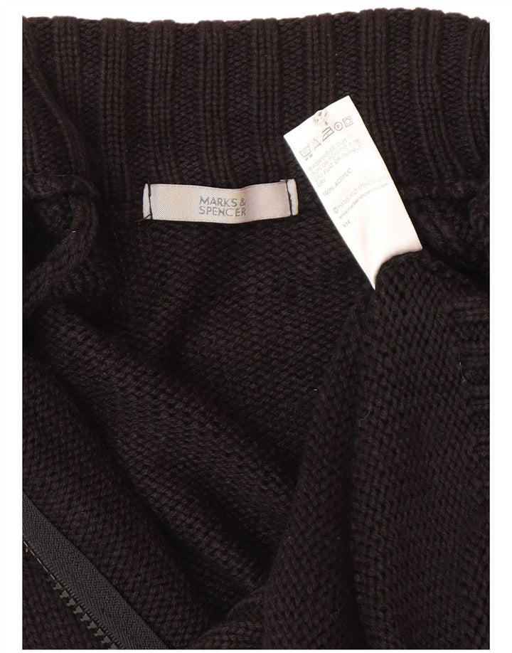 Suéter cardigã feminino Marks & Spencer Reino Unido 14 acrílico preto médio