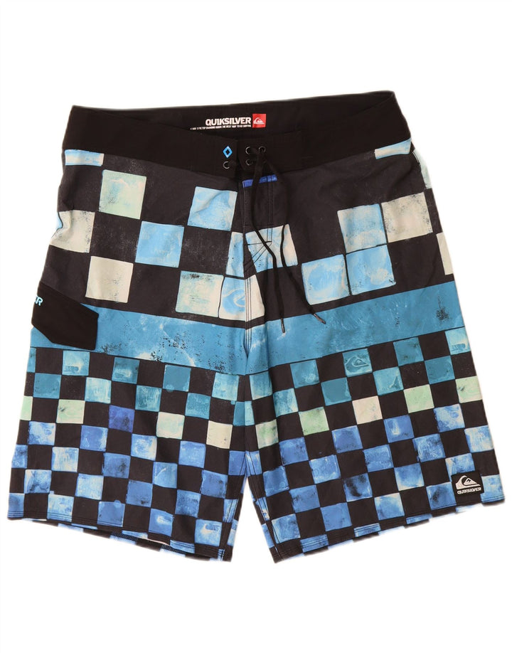 Shorts de natação masculino Quiksilver grande poliéster geométrico azul