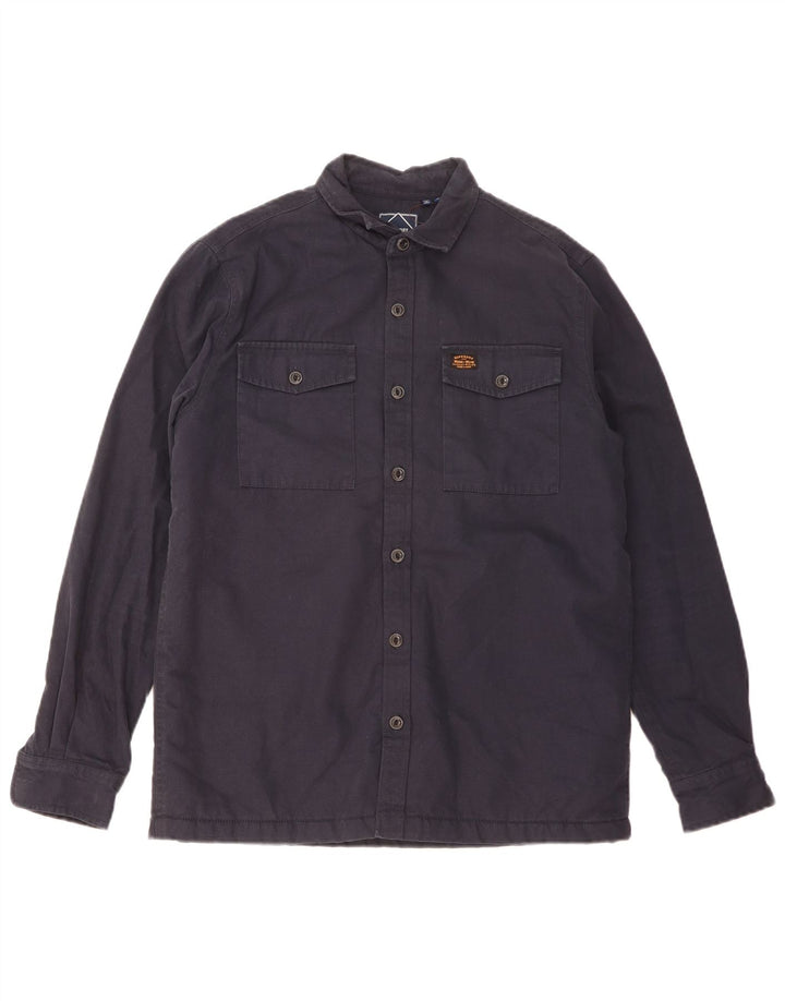 Camisa masculina Superdry Sherpa Lumberjack médio algodão azul marinho