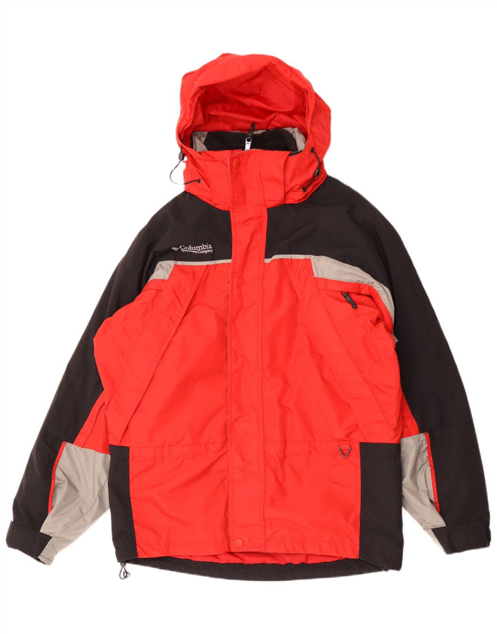Jaqueta corta-vento masculina Columbia Interchange UK 36 pequeno bloco vermelho