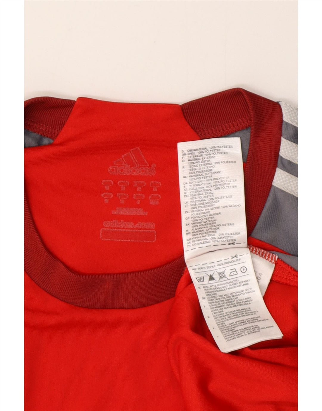 ADIDAS Mens Climalite T-Shirt Top Médio Vermelho Colourblock Poliéster