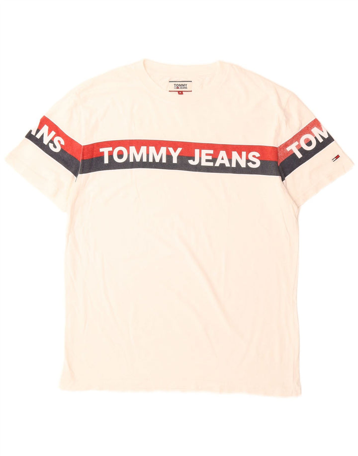 Tommy Hilfiger Camiseta masculina gráfica Top Médio Branco