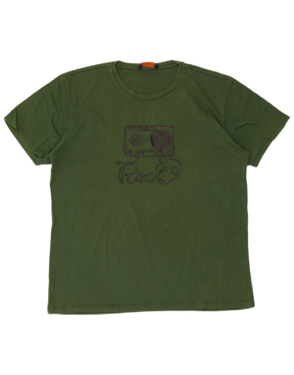 Camiseta gráfica masculina Trussardi Jeans 2XL verde