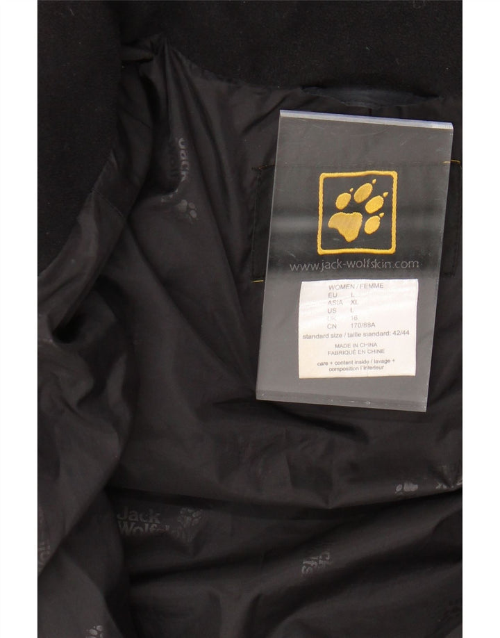 Casaco acolchoado com capuz feminino JACK WOLFSKIN Reino Unido 16 grande poliéster preto