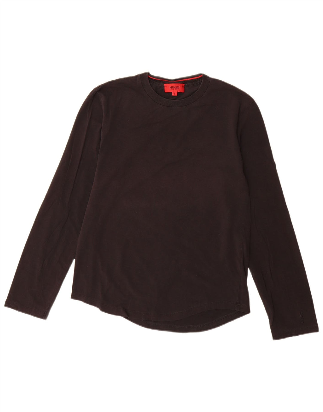 Hugo Boss Mens Top Manga Longa Pequeno Algodão Preto