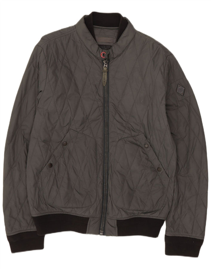 Jaqueta masculina acolchoada Replay UK 40 grande cinza Colourblock poliamida